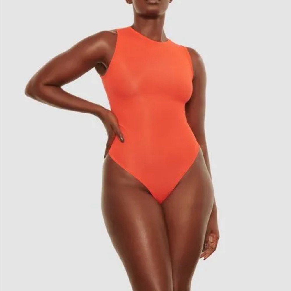 NWT Skims Poppy Jelly Sheer Crew Neck Bodysuit Sleeveless Bodysuit Size XL